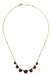 Victorian Bohemian Garnet Floral Necklace in Yellow Gold Vermeil Over Sterling Silver