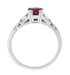 Ruby and Diamond Geometric Art Deco Engagement Ring in 18 Karat White Gold