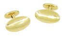 High Polish Oval Vintage Cufflinks in 14 Karat Gold