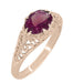 Edwardian Filigree 14 Karat Rose Gold East West Oval Rhodolite Garnet Engagement Ring