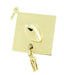 Pearl Set Graduation Cap Pendant Charm with Movable Tassel in 14 Karat Gold