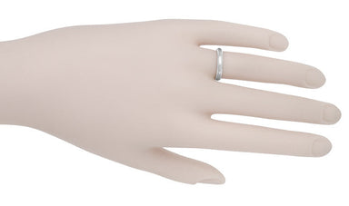 Size 4.5 Tiffany and Co. Platinum Milgrain Wedding Band Ring 3mm Wide | Like New | Retail $1350 - alternate view