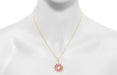 Antique 1910 Design Art Nouveau Plique a Jour Enamel Pendant Necklace with White Sapphire in Yellow Gold Vermeil over  Sterling Silver