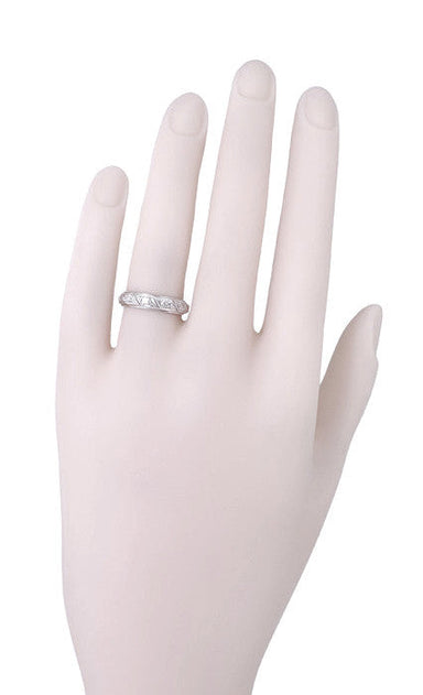 Art Deco Ellington Vintage Diamond Wedding Band in Platinum - Size 6 - alternate view