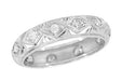 Antique Southbury Art Deco Filigree Geometric Engraved Diamond Wedding Band in Platinum - Size 6 1/2