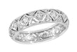Art Deco Newington Diamond Antique Filigree Wedding Band in Platinum - Size 6 1/2