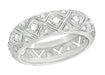 Art Deco Hopewell Vintage Platinum Filigree Diamond Wedding Band - Size 9