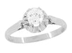 1950's Retro Moderne Buttercup Vintage Diamond Engagement Ring in Platinum