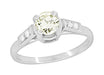 Comstock 0.45 Carat Faint Yellow Natural Diamond Vintage Engagement Ring in Platinum
