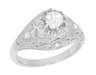 Ridgebury Platinum Old Mine Cut Diamond Vintage Engagement Ring