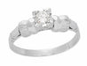 Retro Moderne Bows 1950's Vintage Solitaire Diamond Engagement Ring in Platinum | 0.33 Carat