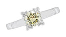 Clarissa 1950's Retro Vintage Faint Yellow Diamond Engagement Ring in Platinum