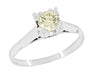 Clarissa 1950's Retro Vintage Faint Yellow Diamond Engagement Ring in Platinum