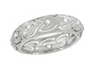 Art Deco Diamonds and Hearts Springdale Antique Engraved Wedding Band in Platinum - Size 5