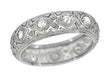 Knollwood Art Deco Wide Diamond Antique Wedding Band in Platinum - Size 6