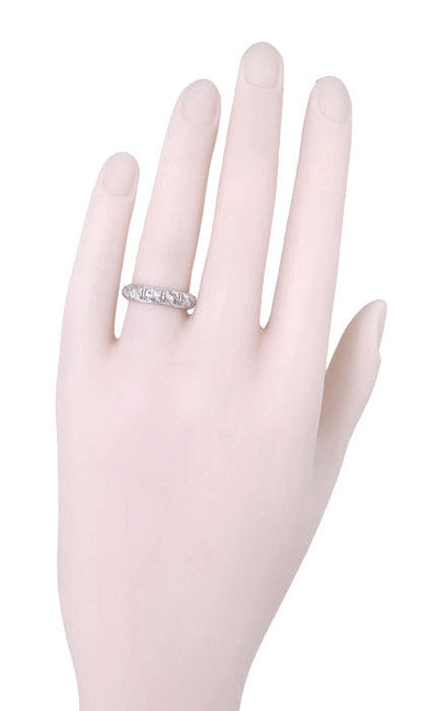 Art Deco Hamden Vintage Diamond Wedding Band in Platinum - Size 6 - alternate view