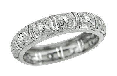 Art Deco Hamden Vintage Diamond Wedding Band in Platinum - Size 6