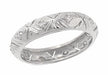 Deerfield Art Deco Antique Rose Cut Diamond Wedding Band in Platinum - Size 6 1/2