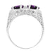 Art Deco Loving Duo Filigree 2 Stone Amethyst Ring in Sterling Silver