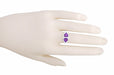 Art Deco Loving Duo Filigree 2 Stone Amethyst Ring in Sterling Silver