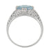 Edwardian Filigree 1.30 Carat Oval Blue Topaz Promise Ring in Sterling Silver