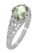 Edwardian Vintage Style Filigree Oval Green Amethyst Promise Ring in Sterling Silver | Prasiolite