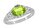 Filigree Edwardian East West 1.35 Carat Oval Peridot Promise Ring in Sterling Silver
