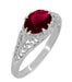 Filigree Edwardian Oval Ruby Promise Ring in Sterling Silver | 1.30 Carats