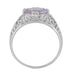 Edwardian Oval Rose de France Filigree Promise Ring in Sterling Silver
