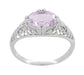 Edwardian Oval Rose de France Filigree Promise Ring in Sterling Silver