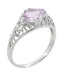 Edwardian Oval Rose de France Filigree Promise Ring in Sterling Silver