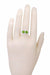 Art Deco Filigree Loving Duo Peridot Ring in 14 Karat White Gold