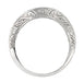 Art Deco Curved Engraved Scrolls Wedding Ring in Platinum