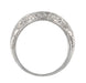 Art Deco Engraved Scrolls Curved Diamond Wedding Ring in Platinum