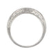 Art Deco Engraved Scrolls Curved Diamond Wedding Ring in Platinum