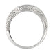 Curved Engraved Art Deco Vintage Style Scrolls Wedding Ring in 14K or 18K White Gold