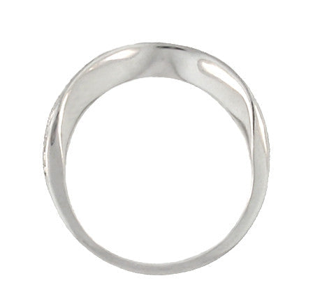 Curved Engraved Art Deco Vintage Style Scrolls Wedding Ring in 14K or 18K White Gold - Item: R1137W14 - Image: 4
