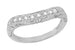 White Gold Engraved Art Deco Scrolls Contoured Diamond Wedding Band - 14K or 18K