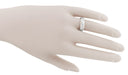 Engraved Roses Retro Wedding Ring in 14 Karat White Gold