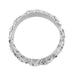 Engraved Roses Retro Wedding Ring in 14 Karat White Gold