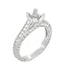 X & O Kisses Platinum 1 Carat Diamond Engagement Ring Semimount for a Round or Asscher Cut