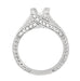 X & O Kisses Platinum 1 Carat Diamond Engagement Ring Semimount for a Round or Asscher Cut