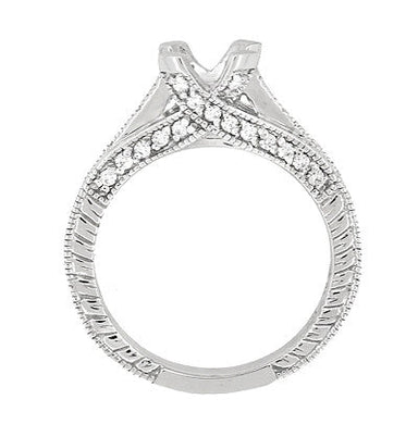 X & O Kisses 1/2 Carat Diamond Engagement Ring Setting in White Gold