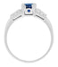 Belden Art Deco Vintage Platinum Cornflower Blue Sapphire Engagement Ring with Side Baguette Diamonds