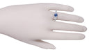 Belden Art Deco Vintage Platinum Cornflower Blue Sapphire Engagement Ring with Side Baguette Diamonds