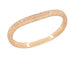 14 Karat Rose Gold Art Deco Engraved Wheat Thin Curved Wedding Ring