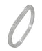 Art Deco Engraved Wheat Thin Curved Wedding Ring in White Gold