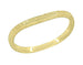 Yellow Gold Art Deco Engraved Wheat Contoured Thin Wedding Ring