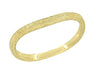 Yellow Gold Art Deco Engraved Wheat Contoured Thin Wedding Ring