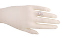 Mid Century Marquise Morganite Statement Ring with Diamonds in 18 Karat White Gold